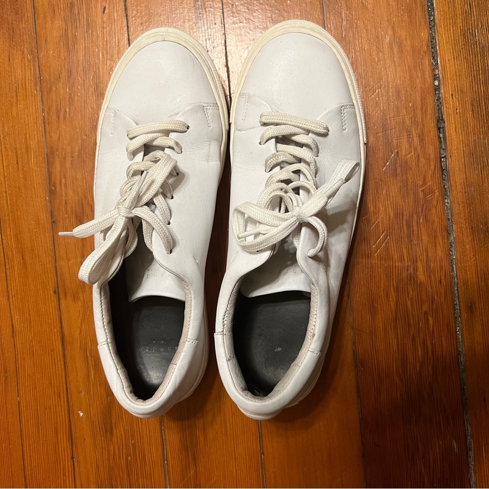Sandro White Leather Sneakers Size 43